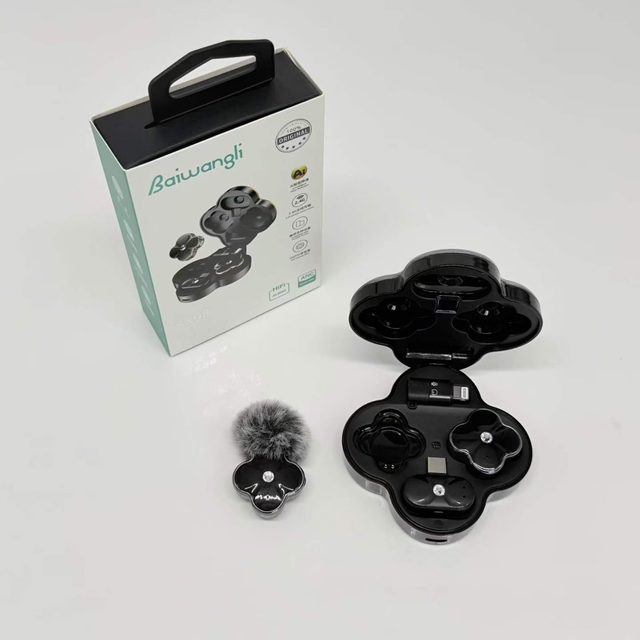 Factory wholesale new AI noise reduction SX98 2.4Ghz magnetic clip-on microphone, suitable for iPhone and Android Type C