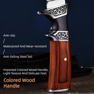 มีดพับสแตนเลสคุณภาพสูง ด้ามไม้ ปรับแต่งได้ตามต้องการ OEM มีดพกพาสำหรับเอาตัวรอดกลางแจ้ง มีดแคมป์ปิ้งพกพา DIY - Product Image 3