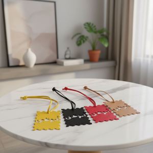 Fashionable Arabic Alphabet <b>Bag</b> <b>Charm</b> PU Leather Retro Keychain Beautiful <b>Bag</b> Pendant for Handbags - Product Image 1
