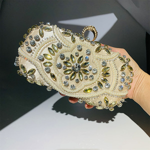 Ladies Party Wedding Handmade Beaded Design Sac à main de soirée Crystal Diamond Rhinestone Sac de soirée Sac <span class=keywords><strong>Tendance</strong></span> 2025 - Product Image 1