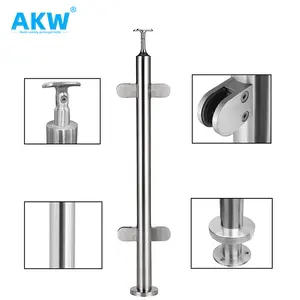 Akw Stainless Steel Railing Accessories Balustrade Handrail Fittings Glass Railing Handrail Accessories