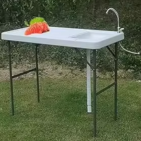 Table de nettoyage de poisson pliable classique en plastique HDPE pour usage extérieur