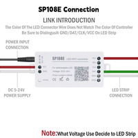 Contrôleur de pixels LED SPI Wifi SP108E par application de smartphone pour bande LED WS2812B WS2813 SK9822 SK6812 RGBW APA102 LPD8806 DC5-24V