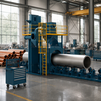 Machine de sablage électrique haute performance pour tuyaux en acier, contrôle PLC, souffleur de granulats à flux automatique, débavureuse industrielle abrasive