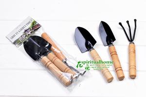 1:12 peralatan taman miniatur sekop Mini dan alat pertanian penggaruk aksesoris rumah boneka furnitur taman peri - Product Image 6