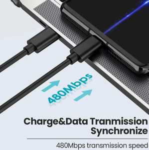 Câble de charge USB Type C vers Micro 5V/2.4A <span class=keywords><strong>pour</strong></span> transfert de données et synchronisation OTG - Noir - Product Image 5