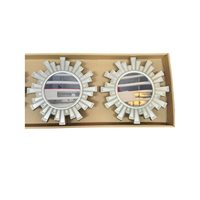 Ensemble de 3 miroirs muraux en plastique creux, style Art déco, bronze antique, luxe, faits à la main, écologiques, décoration murale pour chambre à coucher, hôtel