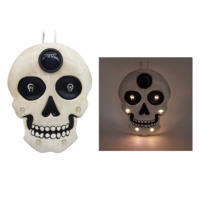 Lampe murale solaire étanche en forme de crâne d'Halloween pour extérieur, idéale pour la décoration de jardin et de cour