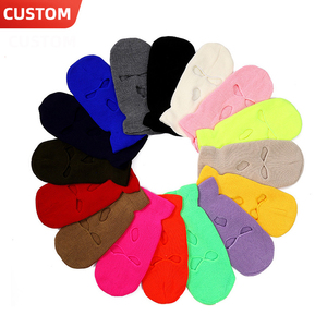 Passamontagna Invernale Caldo all'Ingrosso, Lavorato a Maglia con Ricamo Personalizzato, Copertura Completa del Viso a <span class=keywords><strong>3</strong></span> Fori, Passamontagna da Sci - Product Image 1