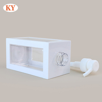 Bouteille de presse de lotion carrée en PET de 750ml, emballage de gel douche transparent de grande capacité pour shampooing en bouteille