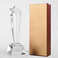 Trophée en verre cristal transparent personnalisé, directement de l'usine, avec logo gravé à la main, coffret cadeau portable pour événements sportifs