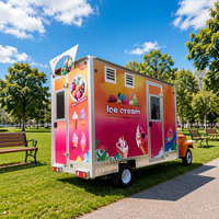 Remorque mobile pour crème glacée de 3 m, en acier inoxydable, avec corps en verre, chariot alimentaire, décalcomanies personnalisées, kiosque de vente de desserts, vente au détail en extérieur