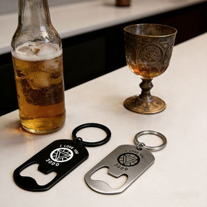 Wine Bottle Opener Keychain Custom logo Sublimation Wedding Gifts Stainless Steel Beer <b>Key</b> <b>Ring</b> Blank Metal Bottle Opener - Product Image 4