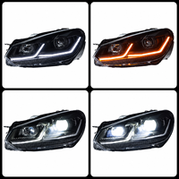 Ensemble de phares LED pour Volkswagen Golf 6 MK6 2009-2012, lentille de projecteur, feux de jour, clignotants, amélioration des feux avant