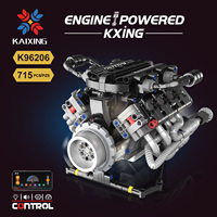 715 Piezas K96206 Nuevo Superauto con Motor V8, Piezas de Coche, Motor Motorizado con Luz, Bloques de Construcción, Juguetes, Modelo, Regalo, Sets de Bloques de Construcción