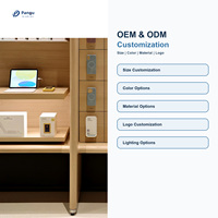 Meuble de présentation pour magasin de téléphonie mobile, design moderne personnalisé, brun, robuste, avec éclairage LED - Pangu