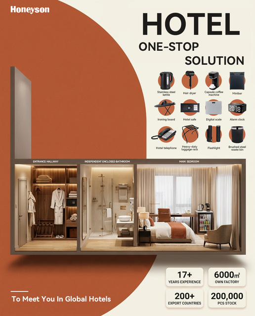 Luxury Hotel Amenities Guest Room Supplies & Bedroom Sets Electronic Appliances by Honeyson OEM/ODM From Guangdong