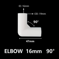 Raccord de tuyau en PVC lisse Chang En blanc/noir, diamètre intérieur 16 mm, coudé droit, en T à 4 voies, 90/120 degrés, pour bricolage