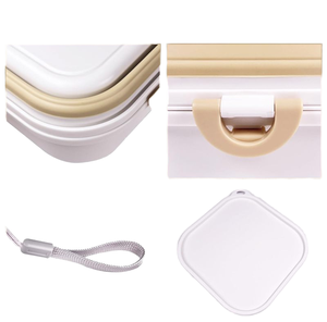 ภาชนะใส่อาหารและน้ำสำหรับสัตว์เลี้ยงแบบพับได้ 2 in 1 สำหรับเดินทาง ทำจากวัสดุ ABS ทนทาน ใช้งานกลางแจ้ง พร้อมฝาปิด สำหรับสุนัข - Product Image 3