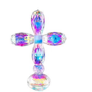 Honneur de <span class=keywords><strong>cristal</strong></span> arc-en-ciel <span class=keywords><strong>cristal</strong></span> sainte croix Figurines ornements de Pâques avec base pour décor de pary - Product Image 3
