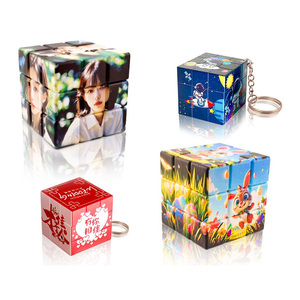 Jouets promotionnels pour enfants <span class=keywords><strong>Cube</strong></span> de puzzle d'impression couleur 6D personnalisé, Cubes magiques imprimés <span class=keywords><strong>photo</strong></span> rotatifs - Product Image 6