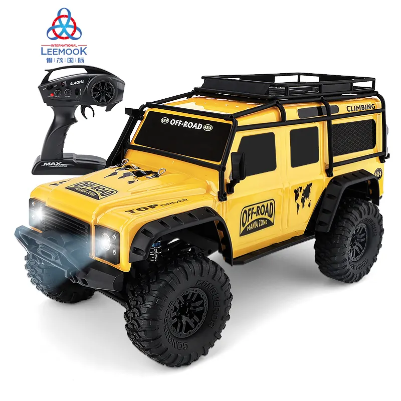 Leemook 2.4GHz 1/10 scala 4WD Rc bestia arrampicata su roccia 15 KM/H auto fuoristrada da Rally con luci a LED