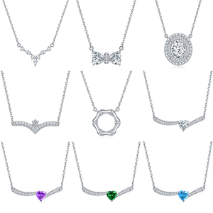 Collane con Ciondolo in Argento Sterling 925 Placcato Oro Bianco con Zirconi Multipli di Alta Qualità per Donne - Product Image 2