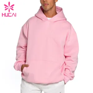 Tùy chỉnh bán buôn Chất lượng cao ánh sáng màu hồng nóng bán quá khổ Jumper quá khổ dày hoodie cho nam giới