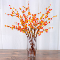Kunstmatige Orbiculatus-tak met nep oranje bessen, nep winterfruit voor thuisvaas, Chinese nieuwjaarsbloemdecoratie