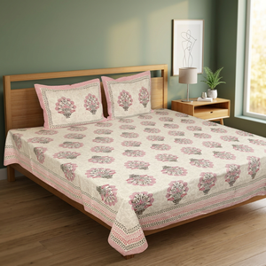 Parure de lit classique à imprimé floral 100 % coton, 7 pièces, sans plis, 400 fils, comprenant des taies d'oreiller, pour la maison - Product Image 3