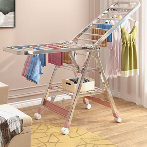 Séchoir à linge multifonctionnel télescopique pliable pour balcon, type sur pied, pour chambre à coucher et usage domestique - Product Image 4
