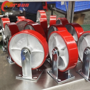 Großhandel OEM Heavy Duty Gusseisen Lenk rollen Industrielle starre und drehbare Stile mit Gummi-und Stahlwerk stoffen