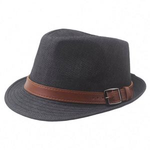 British Vintage <b>Fedora</b> <b>Hats</b> for <b>Men</b> Summer Outdoor Beach Party Fashion Anti UV Sun Protection Ribbon & Rope - Product Image 5