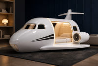 Lit d'avion en fibre de verre, mobilier de chambre d'enfant, design personnalisé, pour hôtels, complexes hôteliers, chambres à thème, projets familiaux