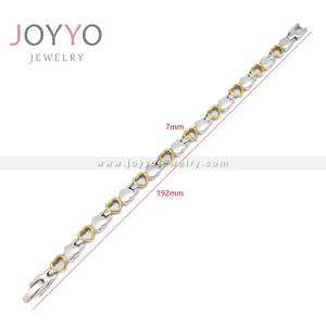 Pulsera de Moda al por Mayor, Joyería de Tendencia, Pulsera Popular de Acero Inoxidable 316L, Pulsera Dorada con Forma de Corazón Hueco - Product Image 2