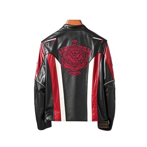 Customizable Plus Size Men's <b>Jackets</b> Zip up Shirt <b>Jacket</b> <b>Retro</b> Classic Racing Puffer <b>Leather</b> <b>Jacket</b> - Product Image 2