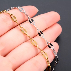 Collier ras du cou élégant en acier inoxydable de 4 mm avec maillons en forme de lèvres pour femme, couleur argent et or, accessoires de bijoux - Product Image 5