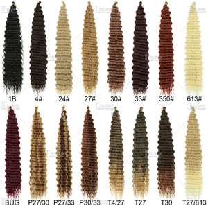 Extensions de Cheveux Synthétiques Tressés Ondulés Profonds de 30 Pouces, Style Yaki Ombré, en Fibre Haute Température pour Femmes - Product Image 5