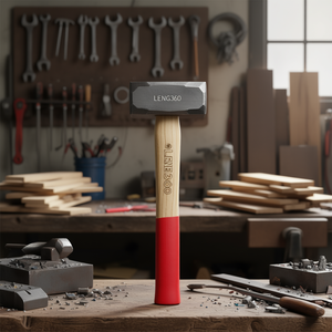 Martillo Leng360 de 380g con Cabeza de Acero y Mango de Madera con Empuñadura Roja para Trabajos en Metal y Carpintería - Product Image 3