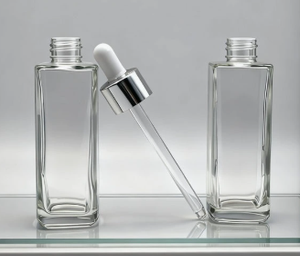 Flacon compte-gouttes L'Oréal Essence 15 ml, 30 ml, 50 ml avec embout en caoutchouc, flacon carré pour huile essentielle, flacon distributeur en verre - Product Image 2