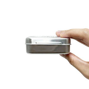 Hộp Đựng Thực Phẩm In Theo Yêu Cầu Hộp Nhôm Hình Vuông Hộp Thiếc Kim Loại Bạc Hà Kẹo Sô Cô La Bản Lề - Product Image 3