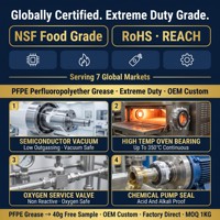 Gemuk Perfluoropolyether (PFPE) Kelas Makanan, Tahan Suhu Tinggi 350C, Pelumas Inert Kimia untuk Pompa Vakum, Bantalan Oven