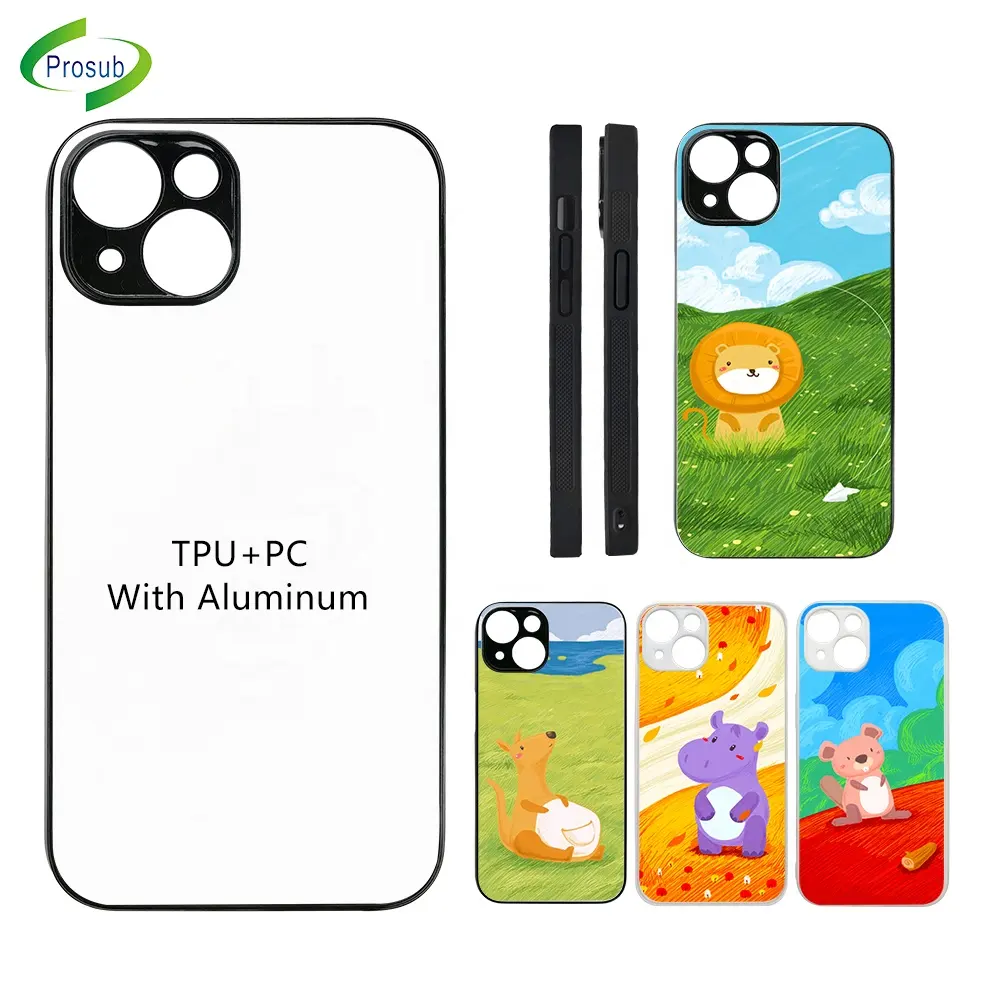 Prosub For IPhone 14 Pro Max Sublimation Mobile Cover 2D TPU+PC Strong Protection Custom Print Blank Sublimation Cell Phone Case