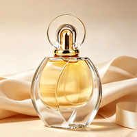 Flacon de parfum vide 50 ml très populaire, style vintage plat et élégant, avec impression sérigraphique, boîte d'emballage personnalisée et capuchon en plastique