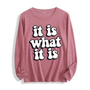 T-shirt à manches longues "It Is What It Is Graphic" 100% coton, multicolore - Product Image 4
