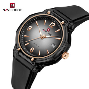 Montre-bracelet en silicone pour femme Naviforce 6110 avec logo personnalisé d'usine, étanche 50m, montre à quartz décontractée et tendance pour femme, originale - Product Image 4