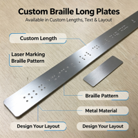 Plaques longues en acier inoxydable avec caractères braille, panneaux d'information tactiles personnalisables - Xiao Yao