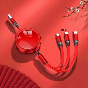 Promotion Gift Triple Port Retractable Charging for <b>Micro</b> and <b>Usb</b> C Devices Silicone Flat Perfect Travel <b>Cable</b> - Product Image 5