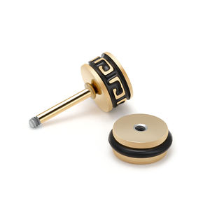 أقراط مرصعة للرجال ، أقراط سوداء عتيقة للحفلات ، أقراط طويلة ، حديد دائري ، فولاذ مقاوم للصدأ لحفلات السهرة 2 ozg - Product Image 3