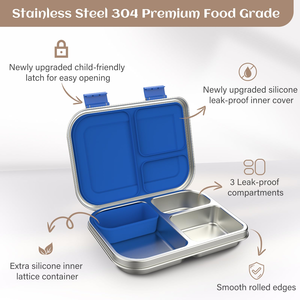 Removable Leakproof 2 Compartment Food Grade Bento <b>Container</b> Removable Stainless Steel Inner Tray Microwaveable Lunch <b>Box</b> - Product Image 2